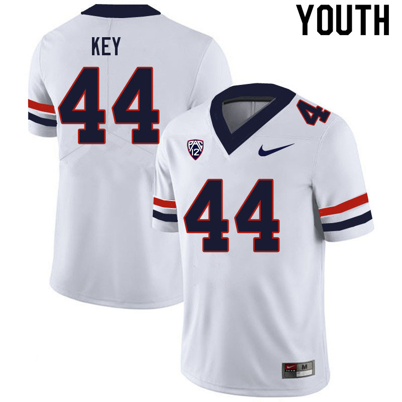 Youth #44 Shontrail Key Arizona Wildcats College Football Jerseys Sale-White